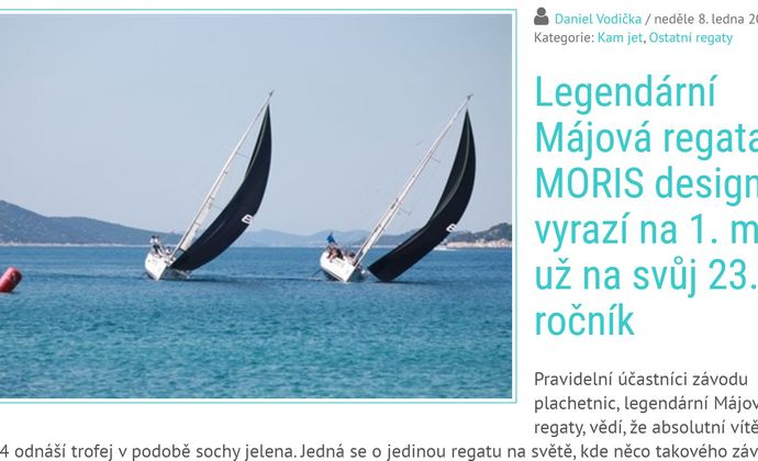 Legendární Májová regata MORIS design vyrazí na 1. máje už na svůj 23. ročník